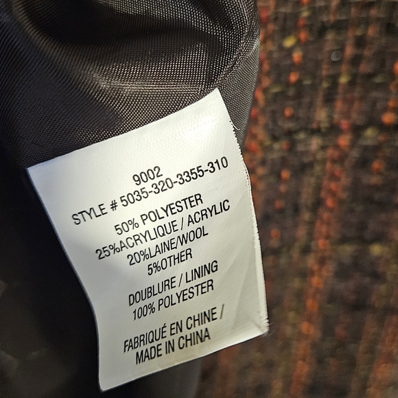 Womens plus size 2X blazer sz 24 brown pink long sleeve relaxed fit Tweed - Picture 4 of 5